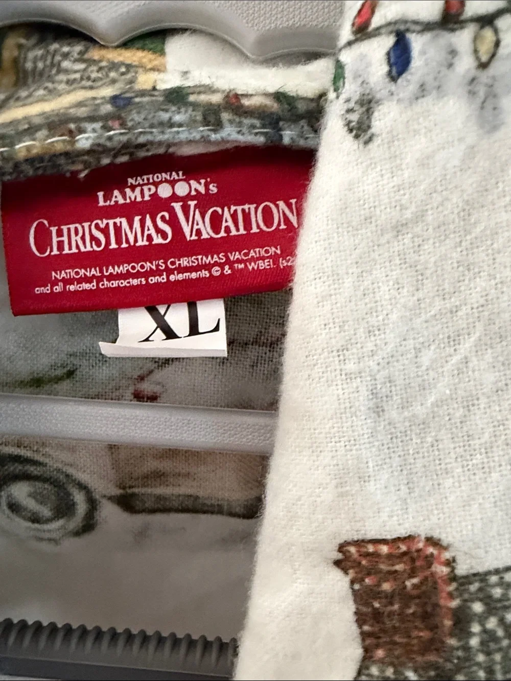 Pottery Barn White Holiday Print Robe National lampoon